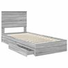 vidaXL Storage Bed Grey Sonoma 100 x 200 cm Engineered Wood
