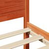 vidaXL Bed Frame with Headboard Wax Brown 150 x 200 cm Solid Pine Wood