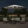 vidaXL Hanging Garden Parasol with LED Lighting 300 cm Sand Metal Pole