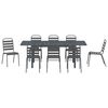 vidaXL Garden Dining Set 9 pcs Anthracite Powder-coated Steel