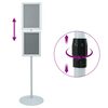 vidaXL Pedestal Poster Stand Silver 33 x 33 x 123 cm PVC and Steel