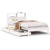 vidaXL Bookcase Bed without Mattress White 90x200 cm Solid Wood Pine
