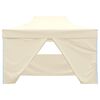 vidaXL Foldable Tent Pop-Up with 4 Side Walls 3x4.5 m Cream White
