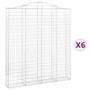 vidaXL Arched Gabion Baskets 6 pcs 200x30x220/240 cm Galvanised Iron