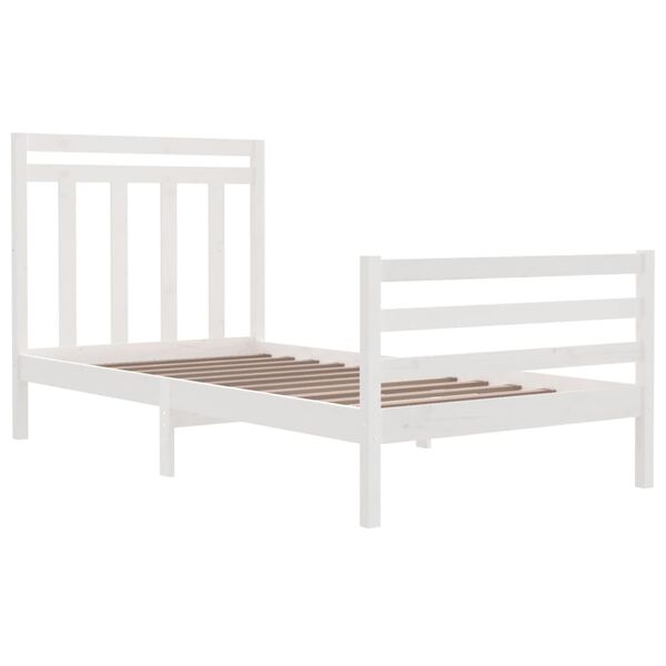 vidaXL Bed Frame without Mattress White 100x200 cm Solid Wood