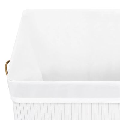 vidaXL Bamboo Laundry Basket White 83 L