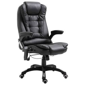 vidaXL Massage Office Chair Black Faux Leather