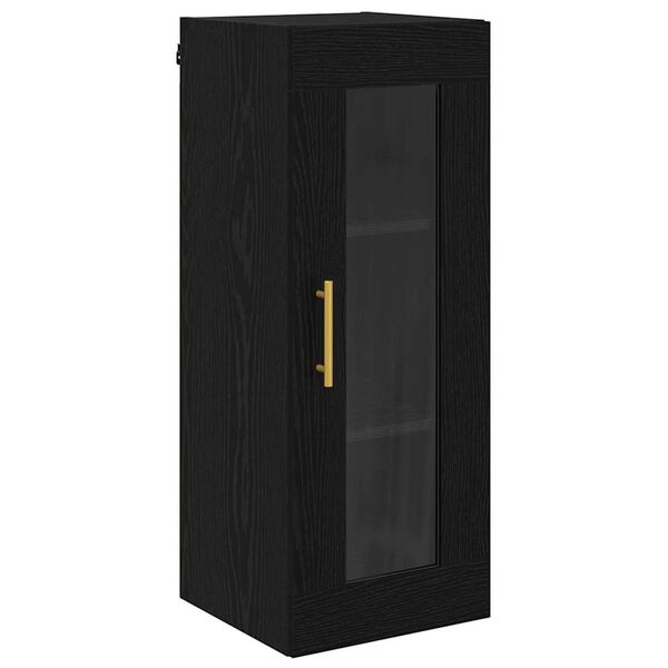 vidaXL Wall Mounted Cabinet Black Oak 34.5 x 34 x 90 cm