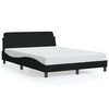 vidaXL Bed Frame "Dover" Black 135x190 cm Double Fabric