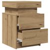 vidaXL Bedside Cabinet with LED Artisian Oak 35x39x55 cm Engineered Wood