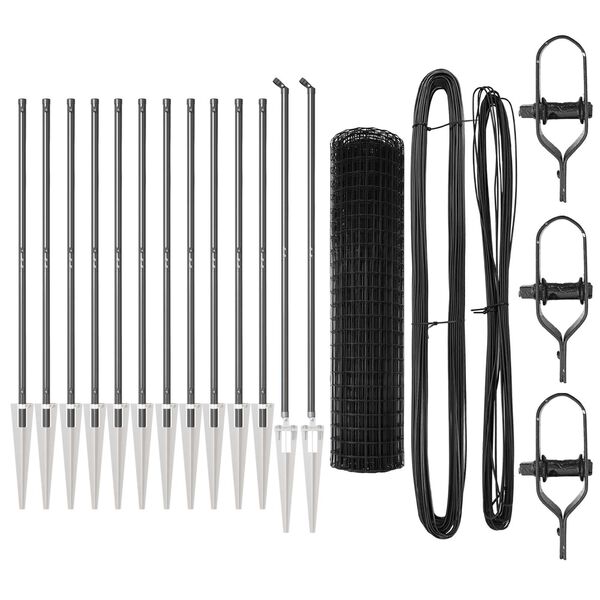 vidaXL Fence with Posts Grey 1.2 x 25 m Steel