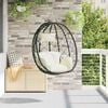 vidaXL Hanging Egg Chair Cream white 91.5 x 60 x 110 cm Poly Rattan