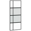 vidaXL Sliding Door Black 90x205 cm Tempered Glass and Aluminium