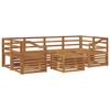 vidaXL Outdoor Sofa Set 7 pcs 6-Seaters Natural Solid Acacia Wood