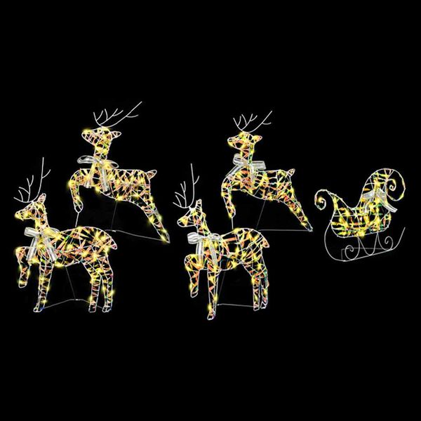 vidaXL LED Reindeers with 40 LEDs 5 pcs Multicoulur PET