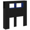 vidaXL LED Headboard Black Oak Engineered Wood