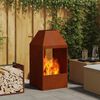 vidaXL Fire Pit Brown 50 x 50 x 100 cm Weathering Steel