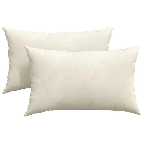 vidaXL Sofa Pillows 2 pcs Cream 50 x 30 cm Corduroy Fabric