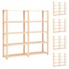 vidaXL 5-Tier Storage Racks 5 pcs 170x38x170 cm Solid Pinewood 500 kg