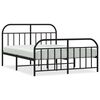 vidaXL Metal Bed Frame without Mattress with Footboard Black 140x200cm
