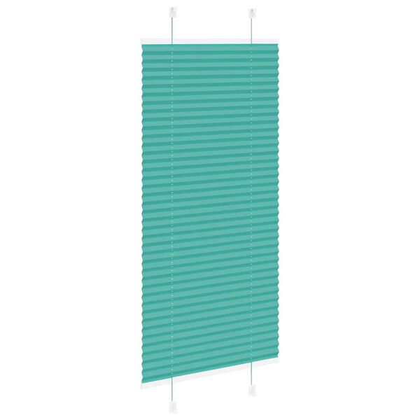 vidaXL Pleated Blind Petrol Green 65x100 cm Fabric Width 64.4 cm Polyester