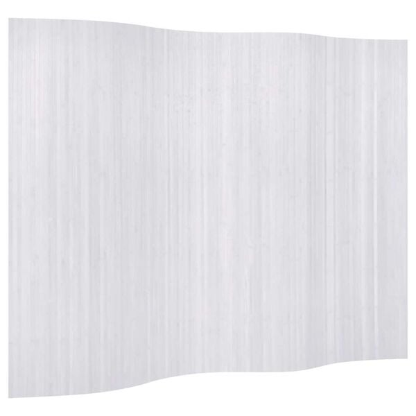 vidaXL Room Divider Bamboo White Width 250 cm Height 165 cm