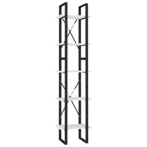 vidaXL 5-Tier Book Cabinet White 40x30x175 cm Pinewood