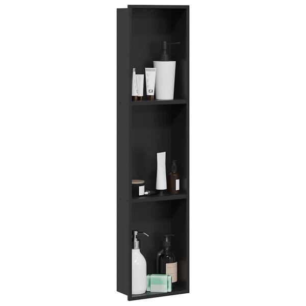 vidaXL Shower Niche Black 90 x 20 x 9.5 cm Stainless Steel