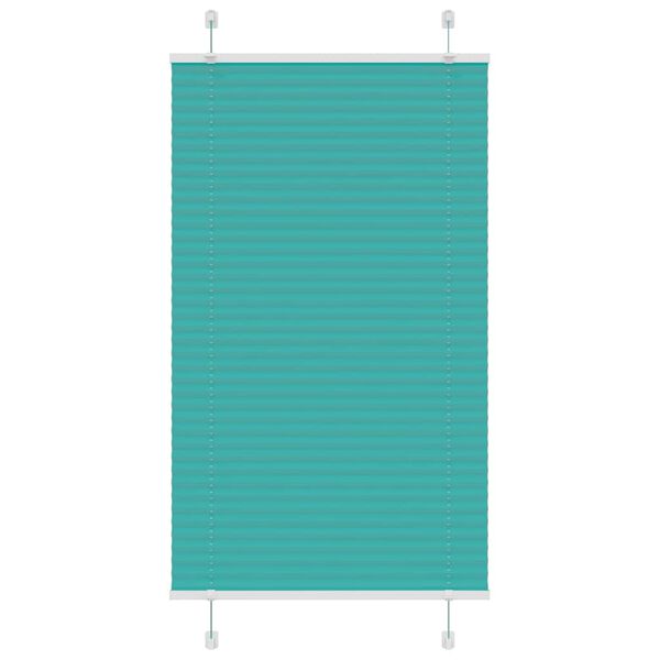 vidaXL Pleated Blind Petrol Green 80x100 cm Fabric Width 79.4 cm Polyester