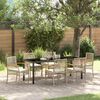 vidaXL Garden Dining Set 7 pcs Beige Poly Rattan