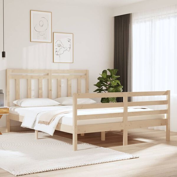 vidaXL Bed Frame without Mattress 120x190 cm Small Double Solid Wood