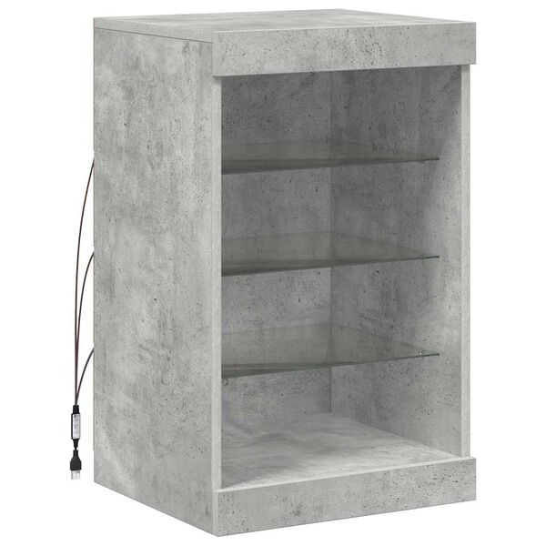 vidaXL Sideboard with LED Lights Concrete Grey 41x37x67 cm