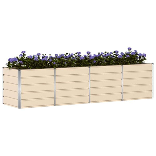 vidaXL Planter Ivory 320 x 80 x 75 cm Steel