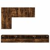 vidaXL 5 Piece TV Wall Cabinets Smoked Oak Engineered Wood