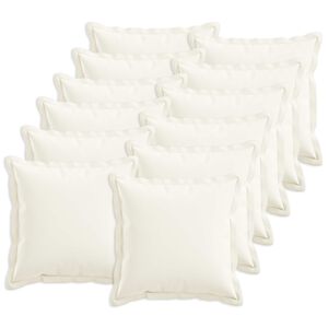 vidaXL Cushion Cover 12 pcs HOUTEN White 40 x 40 cm Faux Linen