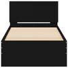 vidaXL Bed Frame without Mattress with Headboard Black 90x190 cm Single