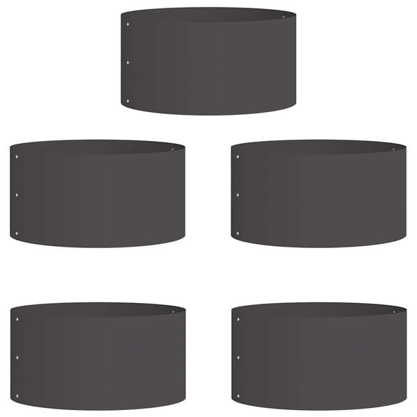 vidaXL Garden Planter 5 pcs Black 40 x 40 x 20 cm Cold-rolled Steel