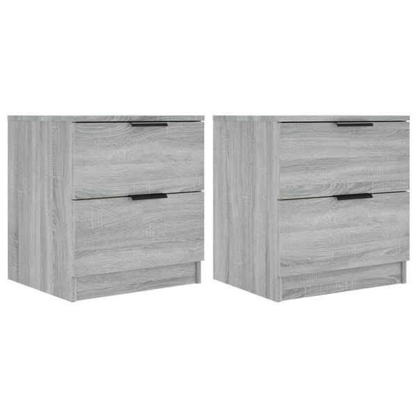 vidaXL Bedside Cabinets 2 pcs Grey Sonoma Engineered Wood