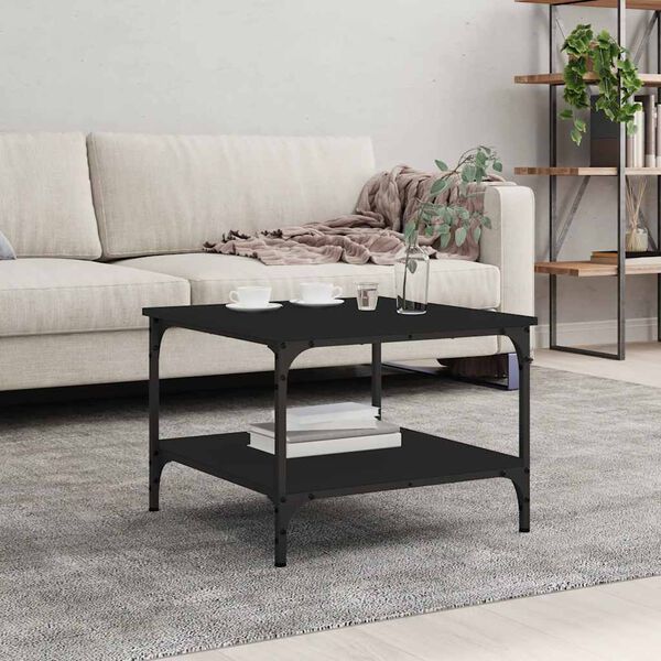 vidaXL Coffee Table Black 55x55x40 cm Engineered Wood