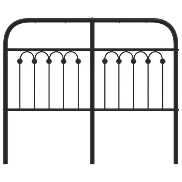 vidaXL Metal Headboard Black 120 cm