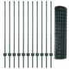 vidaXL Fence with Post Green 1.2 x 25 m Steel