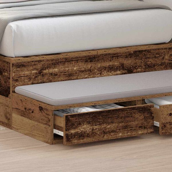 vidaXL Bed Drawers Old Wood 80 x 36.5 x 16.5 cm Engineered Wood