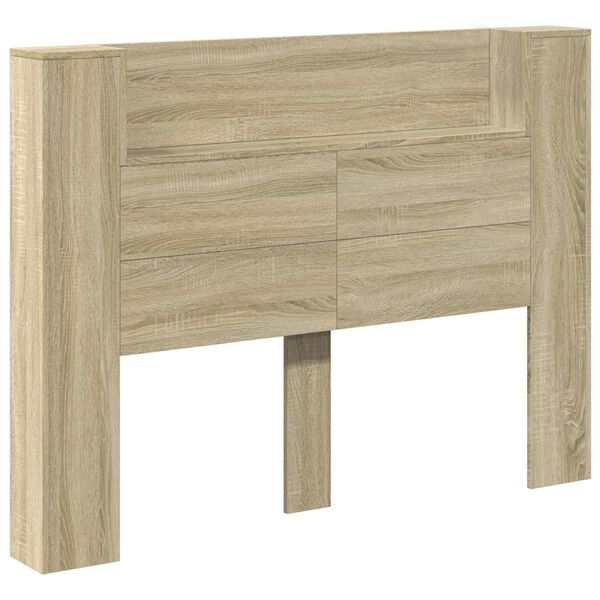 vidaXL Headboard Sonoma Oak 140 x 16.5 x 103.5 cm Engineered Wood