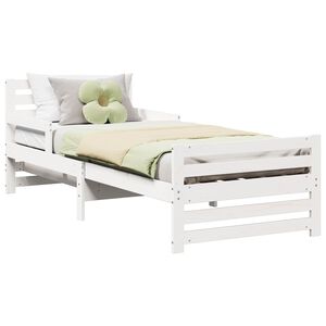 vidaXL Bed Frame with Headboard White 80 x 200 cm Engineered Wood