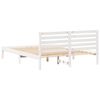 vidaXL Bed Frame with Headboard White 140 x 200 cm Solid Pine Wood