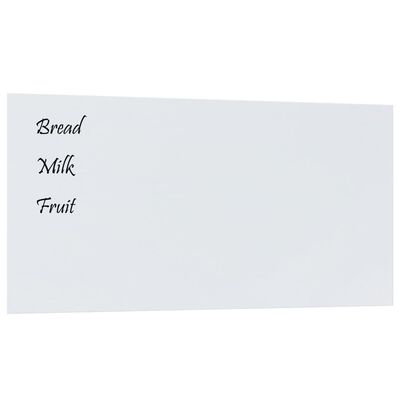 vidaXL Wall-mounted Magnetic Board White 100x50 cm Tempered Glass