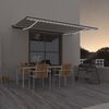 vidaXL Manual Retractable Awning with LED 500x350 cm Cream