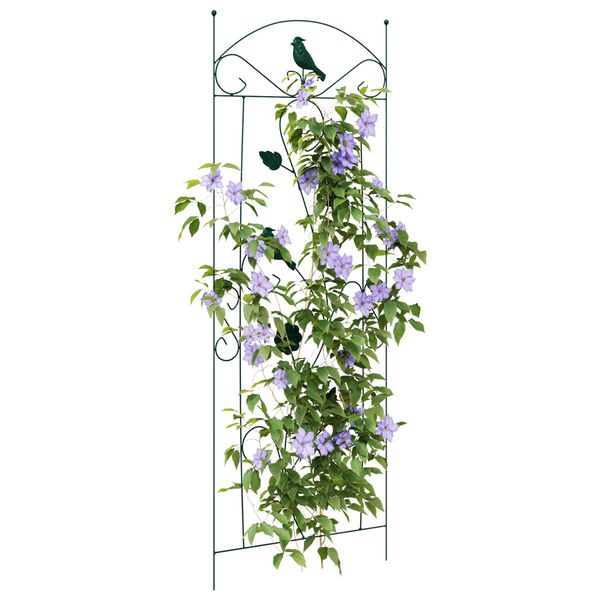 vidaXL Garden Fence 3 pcs Green 112 x 40 cm Steel