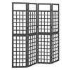 vidaXL 4-Panel Room Divider/Trellis Solid Fir Wood Black 161x180 cm