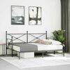 vidaXL Daybed with Trundle without Mattress Black 80x200 cm Steel